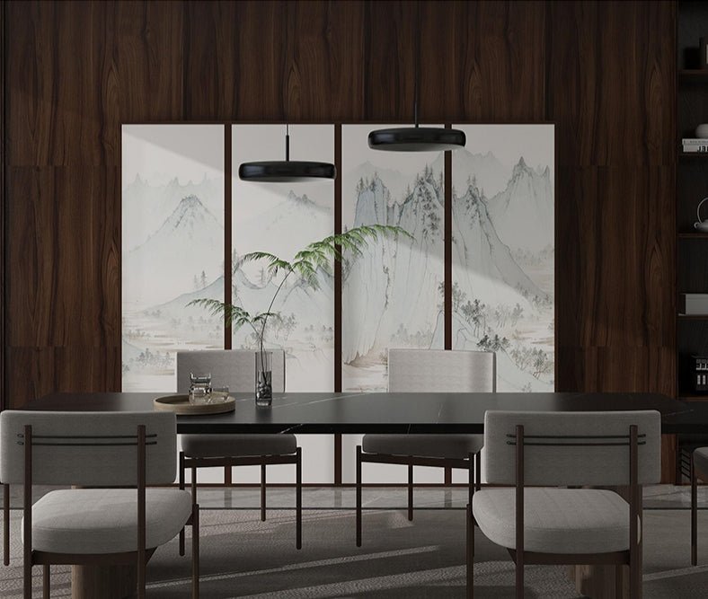 High-End Customizable Painted & Embroidered Jacquard Screen – B2B Wholesale for Commercial Spaces & Project Procurement.Travel Notes in the Cloud - Capped Mountains - 海智集