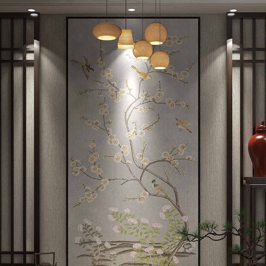 High - End Embroidery Decorative Painting - Suzhou Embroidery with Silk Full - Embroidery Craftsmanship | Commercial Space Soft Decoration Wall Hanging | Bulk Purchases Available with Customizable Patterns and Sizes.Hundred Flowers in Full Bloom - 海智集