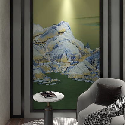 High - End Embroidery Decorative Painting - Suzhou Embroidery with Silk Full - Embroidery Craftsmanship | Commercial Space Soft Decoration Wall Hanging | Bulk Purchases Available with Customizable Patterns and Sizes.A Thousand Miles of Rivers and Mountains - 海智集