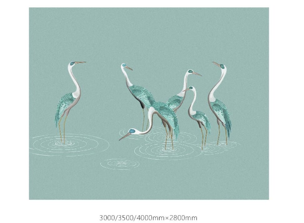 High - End Embroidery Decorative Painting - Suzhou Embroidery with Silk Full - Embroidery Craftsmanship | Commercial Space Soft Decoration Wall Hanging | Bulk Purchases Available with Customizable Patterns and Sizes.Leisurely Clouds and Wild Cranes - 海智集