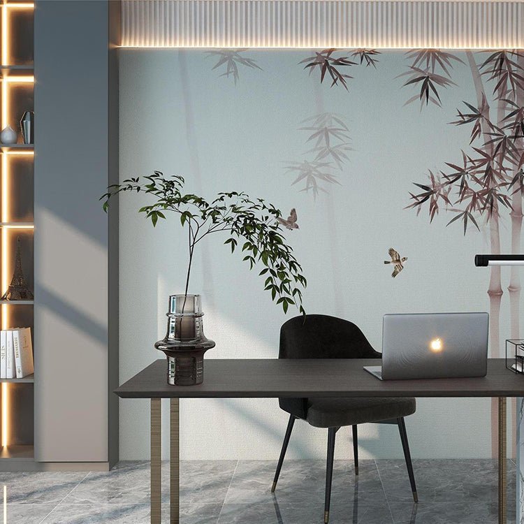 High - End Embroidery Decorative Painting - Suzhou Embroidery with Silk Full - Embroidery Craftsmanship | Commercial Space Soft Decoration Wall Hanging | Bulk Purchases Available with Customizable Patterns and Sizes.Bamboo Shadows in Clear Light - 海智集