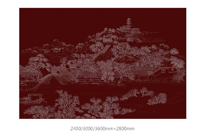 High - End Embroidery Decorative Painting - Suzhou Embroidery with Silk Full - Embroidery Craftsmanship | Commercial Space Soft Decoration Wall Hanging | Bulk Purchases Available with Customizable Patterns and Sizes.Peaceful and Prosperous Era - 海智集