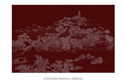 High - End Embroidery Decorative Painting - Suzhou Embroidery with Silk Full - Embroidery Craftsmanship | Commercial Space Soft Decoration Wall Hanging | Bulk Purchases Available with Customizable Patterns and Sizes.Peaceful and Prosperous Era - 海智集