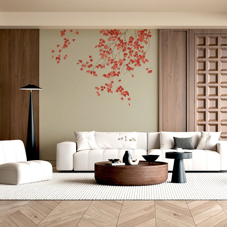 High - End Embroidery Decorative Painting - Suzhou Embroidery with Silk Full - Embroidery Craftsmanship | Commercial Space Soft Decoration Wall Hanging | Bulk Purchases Available with Customizable Patterns and Sizes.Red Maple Flowing Rhyme - 海智集