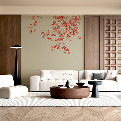 High - End Embroidery Decorative Painting - Suzhou Embroidery with Silk Full - Embroidery Craftsmanship | Commercial Space Soft Decoration Wall Hanging | Bulk Purchases Available with Customizable Patterns and Sizes.Red Maple Flowing Rhyme - 海智集