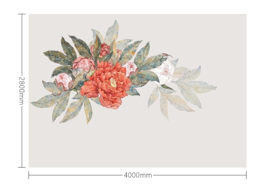 High - End Embroidery Decorative Painting - Suzhou Embroidery with Silk Full - Embroidery Craftsmanship | Commercial Space Soft Decoration Wall Hanging | Bulk Purchases Available with Customizable Patterns and Sizes.Clouds and Peony - 海智集
