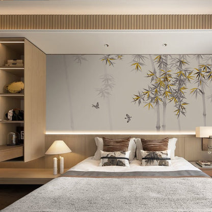 High - End Embroidery Decorative Painting - Suzhou Embroidery with Silk Full - Embroidery Craftsmanship | Commercial Space Soft Decoration Wall Hanging | Bulk Purchases Available with Customizable Patterns and Sizes.Bamboo Shadows in Clear Light - 海智集