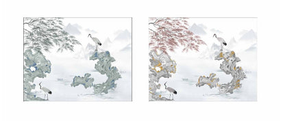 High - End Embroidery Decorative Painting - Suzhou Embroidery with Silk Full - Embroidery Craftsmanship | Commercial Space Soft Decoration Wall Hanging | Bulk Purchases Available with Customizable Patterns and Sizes.Auspicious Crane in Spring - 海智集
