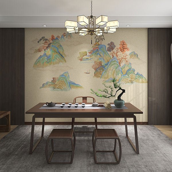 High - End Embroidery Decorative Painting - Suzhou Embroidery with Silk Full - Embroidery Craftsmanship | Commercial Space Soft Decoration Wall Hanging | Bulk Purchases Available with Customizable Patterns and Sizes.Spring River and Cloud Shadows - 海智集