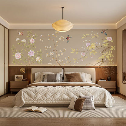High - End Embroidery Decorative Painting - Suzhou Embroidery with Silk Full - Embroidery Craftsmanship | Commercial Space Soft Decoration Wall Hanging | Bulk Purchases Available with Customizable Patterns and Sizes.Orioles Singing and Swallows Chirping - 海智集