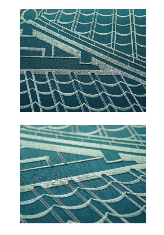 High - End Embroidery Decorative Painting - Suzhou Embroidery with Silk Full - Embroidery Craftsmanship | Commercial Space Soft Decoration Wall Hanging | Bulk Purchases Available with Customizable Patterns and Sizes.Imperial Palace and Pavilion - 海智集