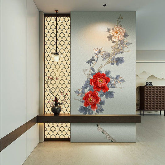 High - End Embroidery Decorative Painting - Suzhou Embroidery with Silk Full - Embroidery Craftsmanship | Commercial Space Soft Decoration Wall Hanging | Bulk Purchases Available with Customizable Patterns and Sizes.National Beauty Peony - 海智集