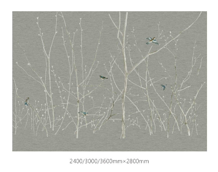 High - End Embroidery Decorative Painting - Suzhou Embroidery with Silk Full - Embroidery Craftsmanship | Commercial Space Soft Decoration Wall Hanging | Bulk Purchases Available with Customizable Patterns and Sizes.Early Spring in March - 海智集