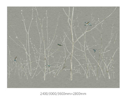 High - End Embroidery Decorative Painting - Suzhou Embroidery with Silk Full - Embroidery Craftsmanship | Commercial Space Soft Decoration Wall Hanging | Bulk Purchases Available with Customizable Patterns and Sizes.Early Spring in March - 海智集