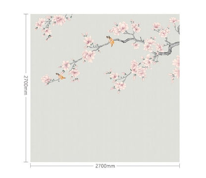 High - End Embroidery Decorative Painting - Suzhou Embroidery with Silk Full - Embroidery Craftsmanship | Commercial Space Soft Decoration Wall Hanging | Bulk Purchases Available with Customizable Patterns and Sizes.Magnolia in Spring Rain - 海智集