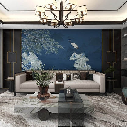 High - End Embroidery Decorative Painting - Suzhou Embroidery with Silk Full - Embroidery Craftsmanship | Commercial Space Soft Decoration Wall Hanging | Bulk Purchases Available with Customizable Patterns and Sizes.Auspicious Crane in Spring - 海智集