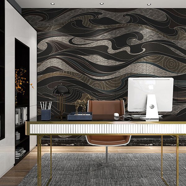 High - End Embroidery Decorative Painting - Suzhou Embroidery with Silk Full - Embroidery Craftsmanship | Commercial Space Soft Decoration Wall Hanging | Bulk Purchases Available with Customizable Patterns and Sizes.Clouds Rising to Form the Sea - 海智集