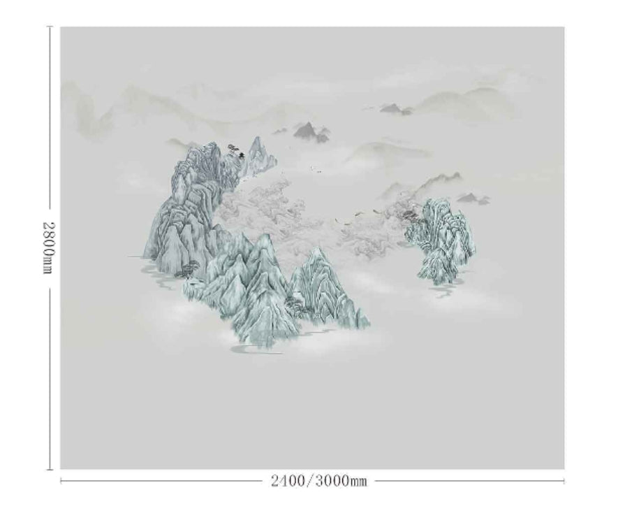 High - End Embroidery Decorative Painting - Suzhou Embroidery with Silk Full - Embroidery Craftsmanship | Commercial Space Soft Decoration Wall Hanging | Bulk Purchases Available with Customizable Patterns and Sizes.Emerald Waters and Verdant Mountains - 海智集
