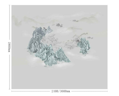 High - End Embroidery Decorative Painting - Suzhou Embroidery with Silk Full - Embroidery Craftsmanship | Commercial Space Soft Decoration Wall Hanging | Bulk Purchases Available with Customizable Patterns and Sizes.Emerald Waters and Verdant Mountains - 海智集