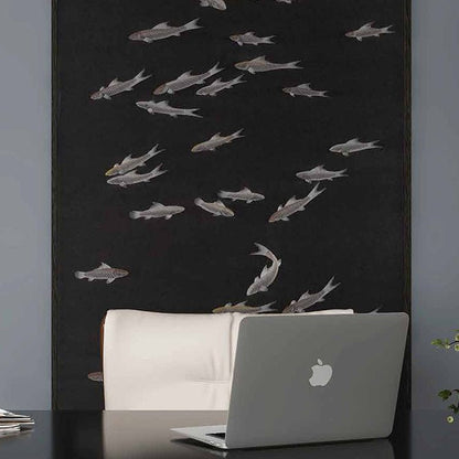 High - End Embroidery Decorative Painting - Suzhou Embroidery with Silk Full - Embroidery Craftsmanship | Commercial Space Soft Decoration Wall Hanging | Bulk Purchases Available with Customizable Patterns and Sizes.School of Fish - 海智集