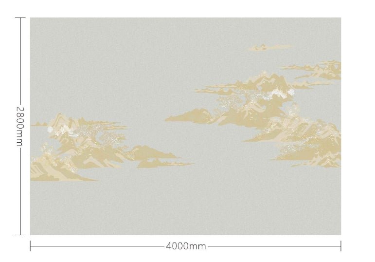 High - End Embroidery Decorative Painting - Suzhou Embroidery with Silk Full - Embroidery Craftsmanship | Commercial Space Soft Decoration Wall Hanging | Bulk Purchases Available with Customizable Patterns and Sizes.Golden Splendor Mountains and Rivers - 海智集