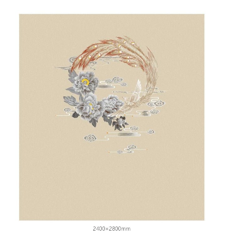 High - End Embroidery Decorative Painting - Suzhou Embroidery with Silk Full - Embroidery Craftsmanship | Commercial Space Soft Decoration Wall Hanging | Bulk Purchases Available with Customizable Patterns and Sizes.Phoenix Grace and Peony - 海智集