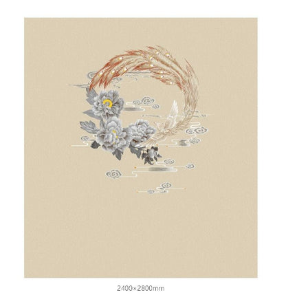 High - End Embroidery Decorative Painting - Suzhou Embroidery with Silk Full - Embroidery Craftsmanship | Commercial Space Soft Decoration Wall Hanging | Bulk Purchases Available with Customizable Patterns and Sizes.Phoenix Grace and Peony - 海智集