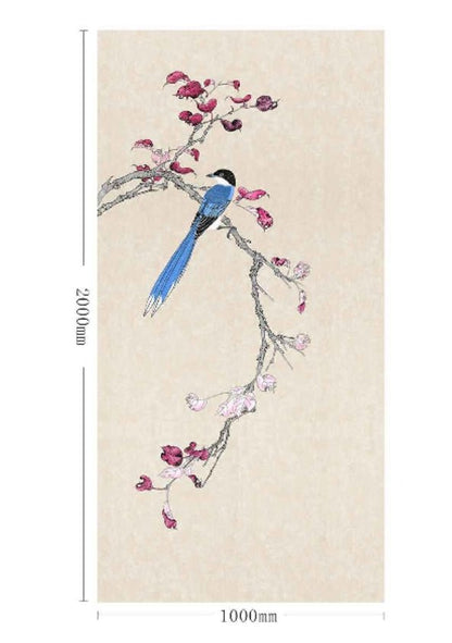 High - End Embroidery Decorative Painting - Suzhou Embroidery with Silk Full - Embroidery Craftsmanship | Commercial Space Soft Decoration Wall Hanging | Bulk Purchases Available with Customizable Patterns and Sizes.Joy Perched on the Branch - 海智集