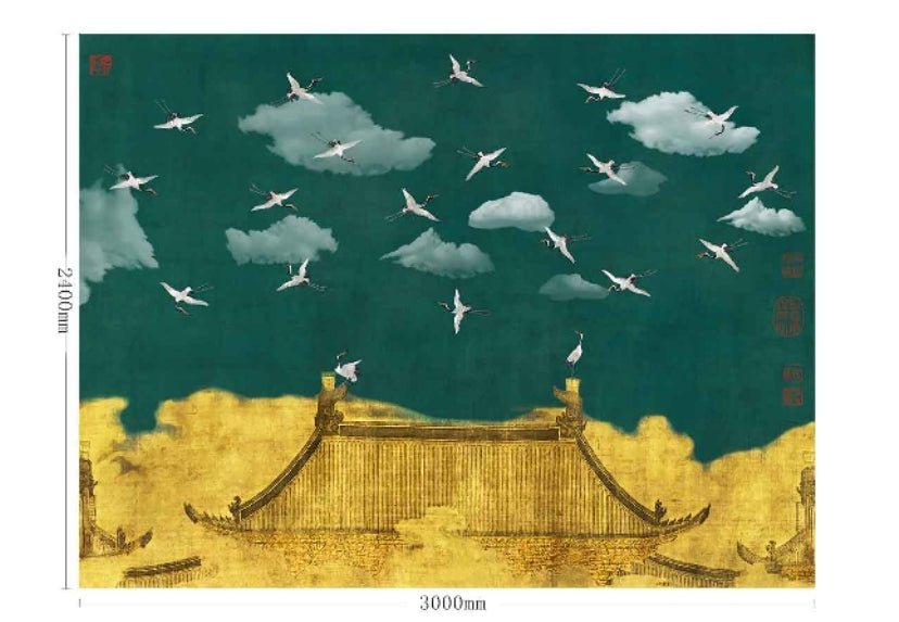 High - End Embroidery Decorative Painting - Suzhou Embroidery with Silk Full - Embroidery Craftsmanship | Commercial Space Soft Decoration Wall Hanging | Bulk Purchases Available with Customizable Patterns and Sizes.Crane Crying in the Nine Marshes - 海智集