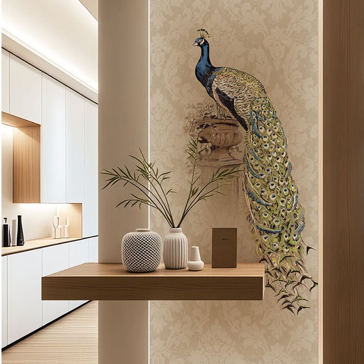 High - End Embroidery Decorative Painting - Suzhou Embroidery with Silk Full - Embroidery Craftsmanship | Commercial Space Soft Decoration Wall Hanging | Bulk Purchases Available with Customizable Patterns and Sizes.European Peacock - 海智集