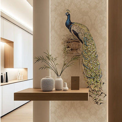 High - End Embroidery Decorative Painting - Suzhou Embroidery with Silk Full - Embroidery Craftsmanship | Commercial Space Soft Decoration Wall Hanging | Bulk Purchases Available with Customizable Patterns and Sizes.European Peacock - 海智集