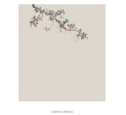 High - End Embroidery Decorative Painting - Suzhou Embroidery with Silk Full - Embroidery Craftsmanship | Commercial Space Soft Decoration Wall Hanging | Bulk Purchases Available with Customizable Patterns and Sizes.Ever Red Leaves and Plums - 海智集