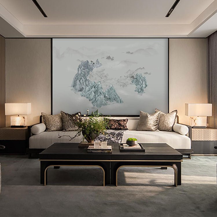 High - End Embroidery Decorative Painting - Suzhou Embroidery with Silk Full - Embroidery Craftsmanship | Commercial Space Soft Decoration Wall Hanging | Bulk Purchases Available with Customizable Patterns and Sizes.Emerald Waters and Verdant Mountains - 海智集
