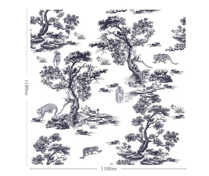 High - End Embroidery Decorative Painting - Suzhou Embroidery with Silk Full - Embroidery Craftsmanship | Commercial Space Soft Decoration Wall Hanging | Bulk Purchases Available with Customizable Patterns and Sizes.Leopard in Prosperous Forest - 海智集