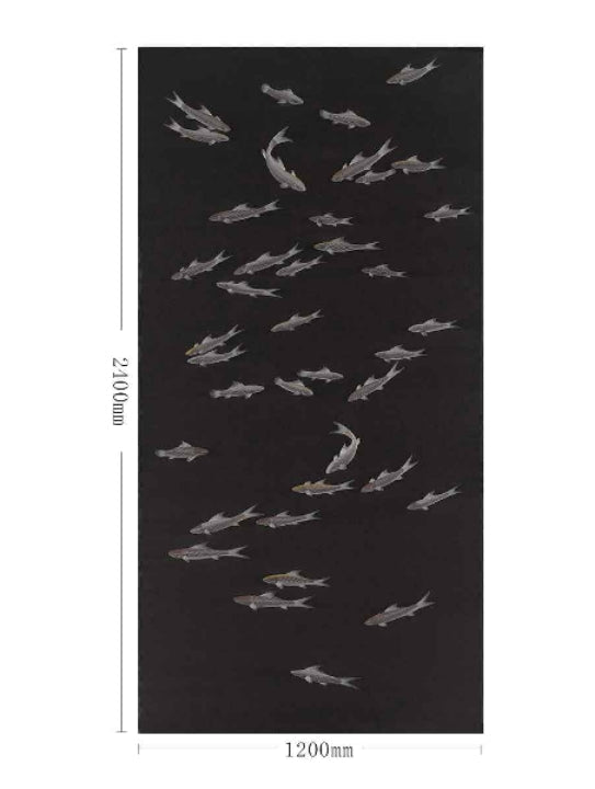 High - End Embroidery Decorative Painting - Suzhou Embroidery with Silk Full - Embroidery Craftsmanship | Commercial Space Soft Decoration Wall Hanging | Bulk Purchases Available with Customizable Patterns and Sizes.School of Fish - 海智集