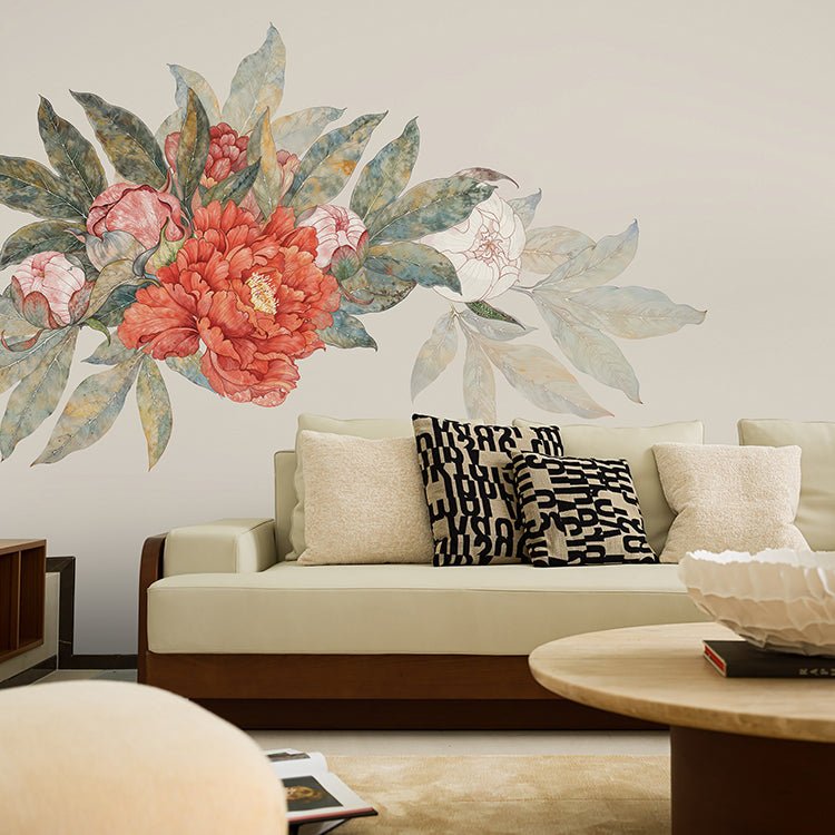 High - End Embroidery Decorative Painting - Suzhou Embroidery with Silk Full - Embroidery Craftsmanship | Commercial Space Soft Decoration Wall Hanging | Bulk Purchases Available with Customizable Patterns and Sizes.Clouds and Peony - 海智集