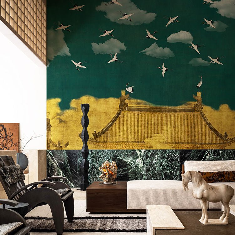 High - End Embroidery Decorative Painting - Suzhou Embroidery with Silk Full - Embroidery Craftsmanship | Commercial Space Soft Decoration Wall Hanging | Bulk Purchases Available with Customizable Patterns and Sizes.Crane Crying in the Nine Marshes - 海智集