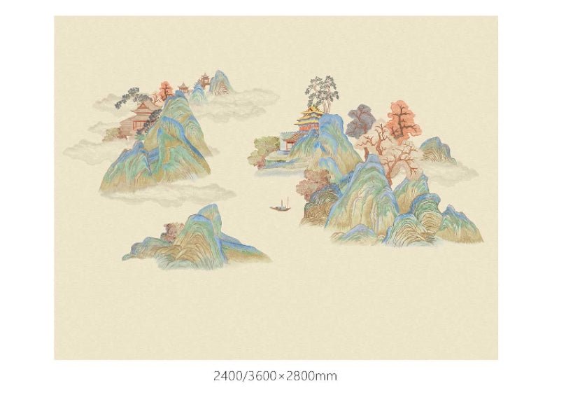 High - End Embroidery Decorative Painting - Suzhou Embroidery with Silk Full - Embroidery Craftsmanship | Commercial Space Soft Decoration Wall Hanging | Bulk Purchases Available with Customizable Patterns and Sizes.Spring River and Cloud Shadows - 海智集