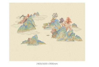 High - End Embroidery Decorative Painting - Suzhou Embroidery with Silk Full - Embroidery Craftsmanship | Commercial Space Soft Decoration Wall Hanging | Bulk Purchases Available with Customizable Patterns and Sizes.Spring River and Cloud Shadows - 海智集