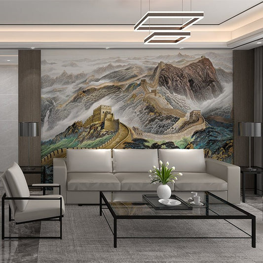 High - End Embroidery Decorative Painting - Suzhou Embroidery with Silk Full - Embroidery Craftsmanship | Commercial Space Soft Decoration Wall Hanging | Bulk Purchases Available with Customizable Patterns and Sizes.The Great Wall - 海智集