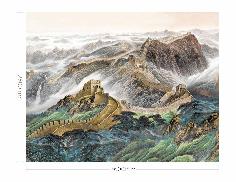 High - End Embroidery Decorative Painting - Suzhou Embroidery with Silk Full - Embroidery Craftsmanship | Commercial Space Soft Decoration Wall Hanging | Bulk Purchases Available with Customizable Patterns and Sizes.The Great Wall - 海智集