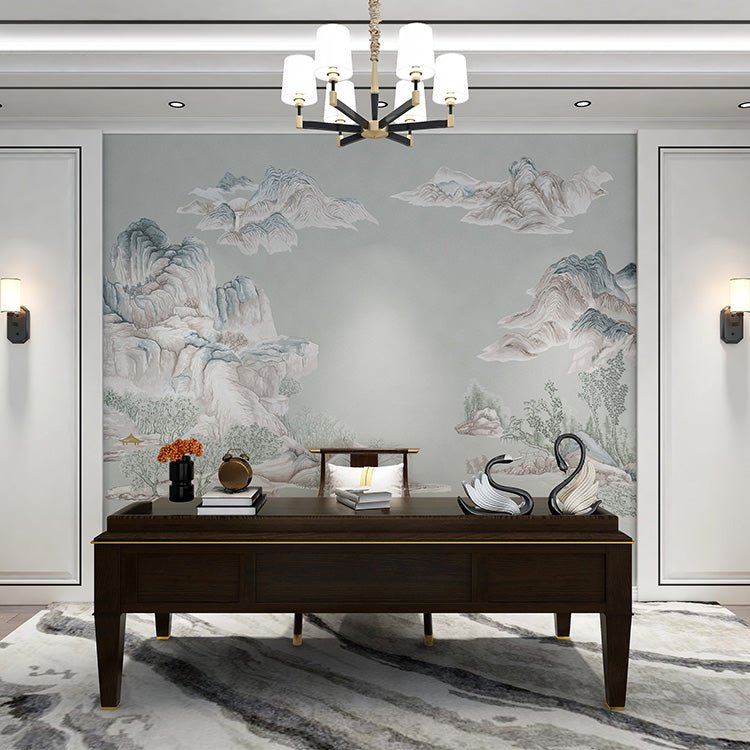 High - End Embroidery Decorative Painting - Suzhou Embroidery with Silk Full - Embroidery Craftsmanship | Commercial Space Soft Decoration Wall Hanging | Bulk Purchases Available with Customizable Patterns and Sizes.A Thousand Mountains in Emerald Green - 海智集