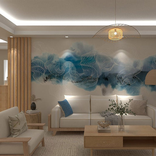 High - End Embroidery Decorative Painting - Suzhou Embroidery with Silk Full - Embroidery Craftsmanship | Commercial Space Soft Decoration Wall Hanging | Bulk Purchases Available with Customizable Patterns and Sizes.Misty Waves Vast and Boundless - 海智集