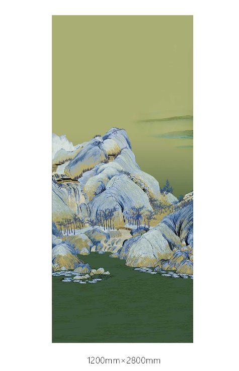 High - End Embroidery Decorative Painting - Suzhou Embroidery with Silk Full - Embroidery Craftsmanship | Commercial Space Soft Decoration Wall Hanging | Bulk Purchases Available with Customizable Patterns and Sizes.A Thousand Miles of Rivers and Mountains - 海智集