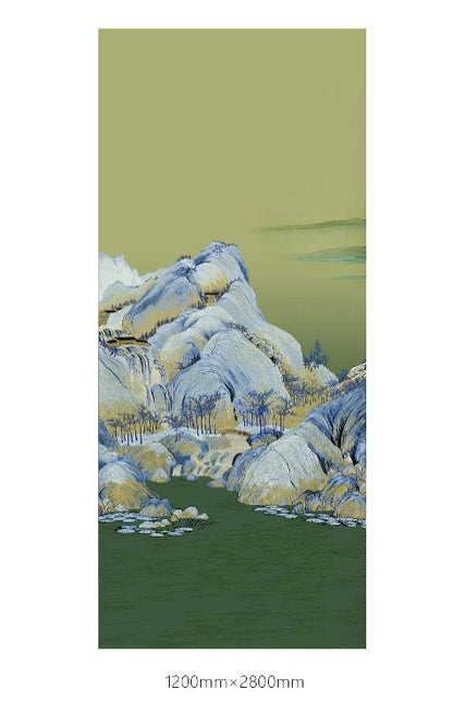 High - End Embroidery Decorative Painting - Suzhou Embroidery with Silk Full - Embroidery Craftsmanship | Commercial Space Soft Decoration Wall Hanging | Bulk Purchases Available with Customizable Patterns and Sizes.A Thousand Miles of Rivers and Mountains - 海智集