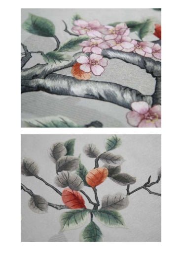 High - End Embroidery Decorative Painting - Suzhou Embroidery with Silk Full - Embroidery Craftsmanship | Commercial Space Soft Decoration Wall Hanging | Bulk Purchases Available with Customizable Patterns and Sizes.Ever Red Leaves and Plums - 海智集