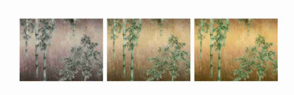 High - End Embroidery Decorative Painting - Suzhou Embroidery with Silk Full - Embroidery Craftsmanship | Commercial Space Soft Decoration Wall Hanging | Bulk Purchases Available with Customizable Patterns and Sizes.Bamboo Imprints in Golden Light - 海智集