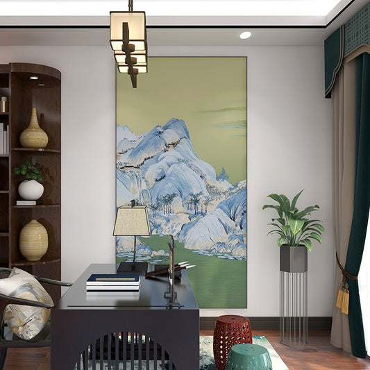High - End Embroidery Decorative Painting - Suzhou Embroidery with Silk Full - Embroidery Craftsmanship | Commercial Space Soft Decoration Wall Hanging | Bulk Purchases Available with Customizable Patterns and Sizes.A Thousand Miles of Rivers and Mountains - 海智集