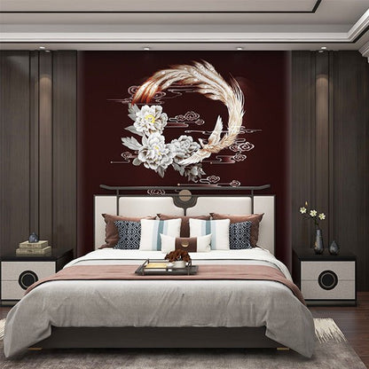 High - End Embroidery Decorative Painting - Suzhou Embroidery with Silk Full - Embroidery Craftsmanship | Commercial Space Soft Decoration Wall Hanging | Bulk Purchases Available with Customizable Patterns and Sizes.Phoenix Grace and Peony - 海智集