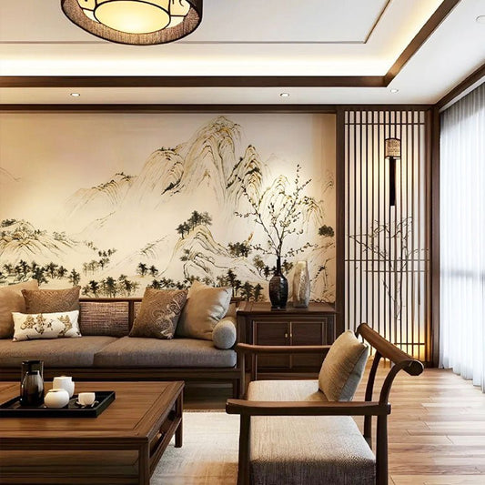 High - End Embroidery Decorative Painting - Suzhou Embroidery with Silk Full - Embroidery Craftsmanship | Commercial Space Soft Decoration Wall Hanging | Bulk Purchases Available with Customizable Patterns and Sizes.Layered Peaks and Ridges - 海智集